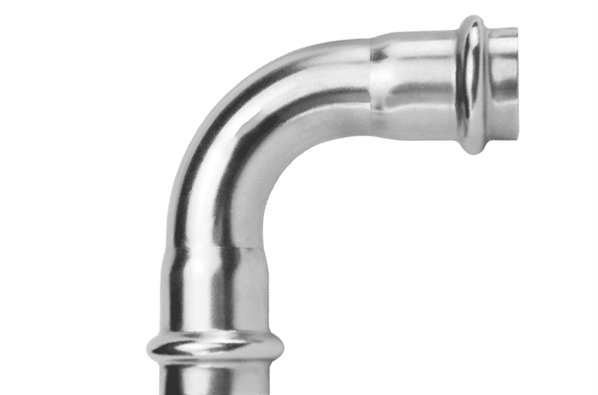 不銹鋼雙卡壓90度彎頭